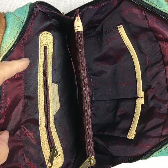 Anuschka NEVER USED Handpainted Leather Shoulder Bag Butterfly Floral - Picture 9 of 15